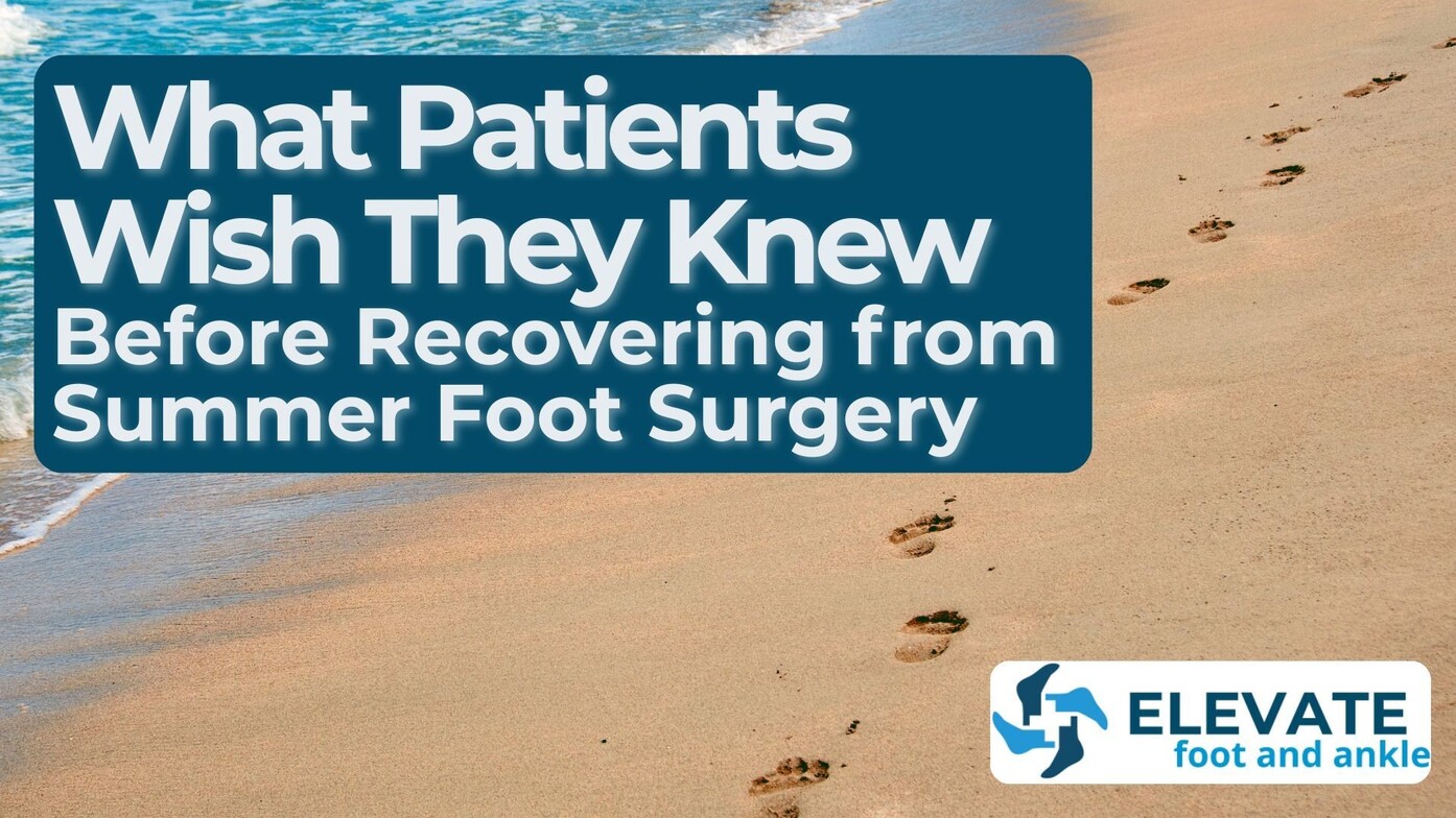 image of footprints in sand next to ocean with text