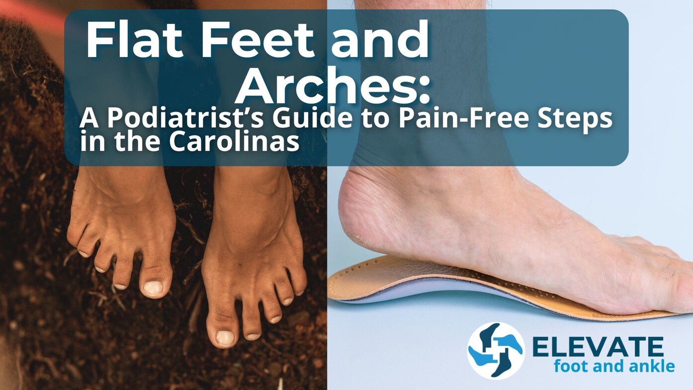 image of two sets of flat feet with text