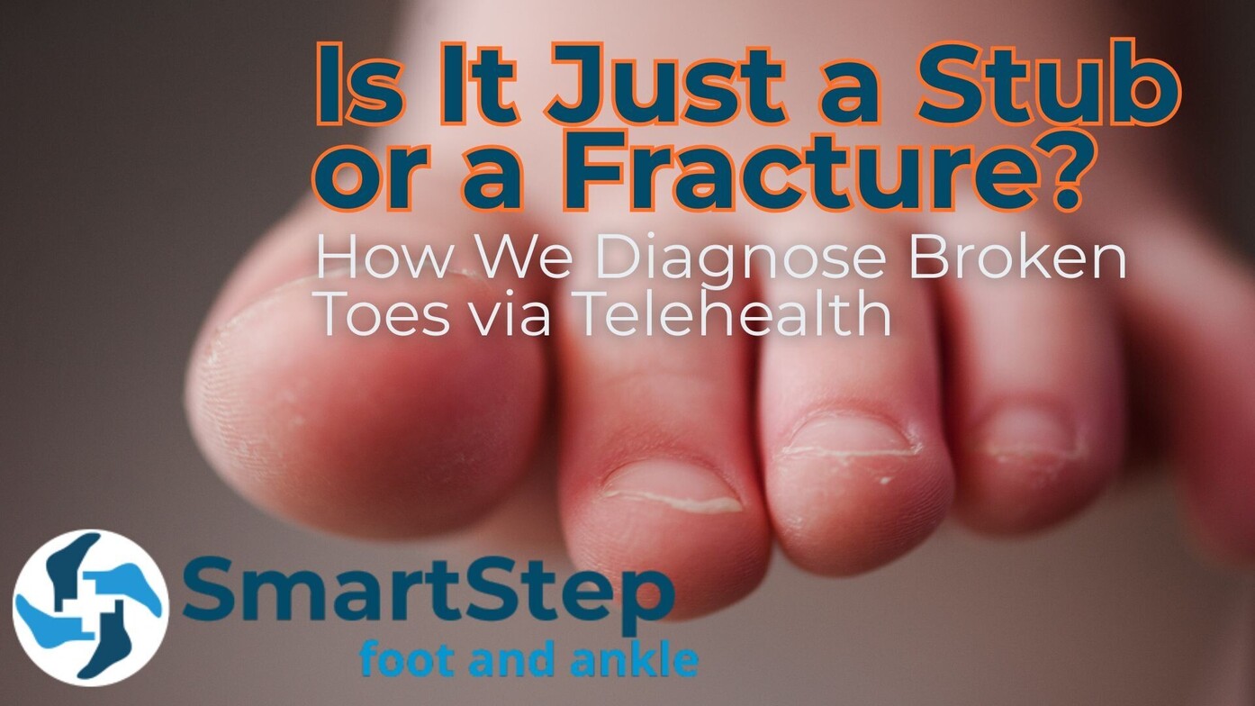 photo of a foot and toes with text