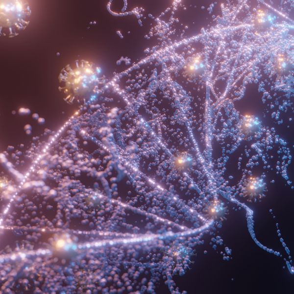 graphic showing a strand of DNA