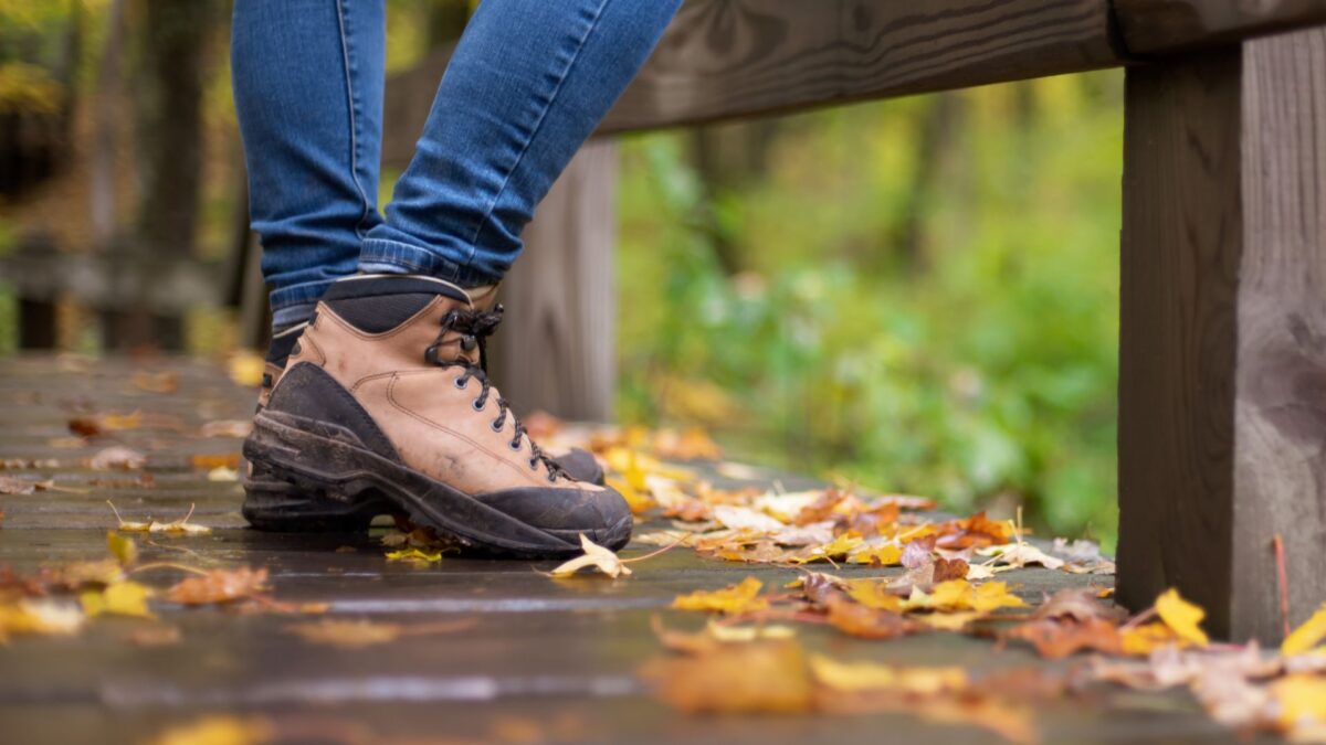 photo of a person wearing boots outdoors during fall in Fort Mill SC